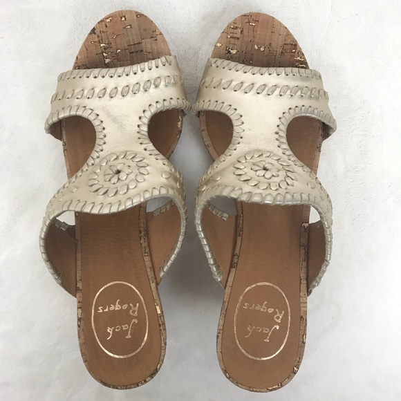 Jack Rogers Emilia Cork Wedge Sandal Matte Gold - Picture 6 of 16